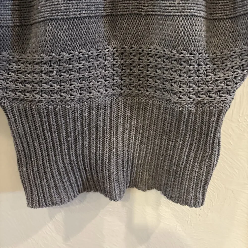 Dex Women Sweater Vest Size XS Gray With Knit Design Cap Sleeves Business‎ 90’s